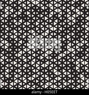Vector Seamless Black and White Random Size Triangles Grid Pattern Stock Vector