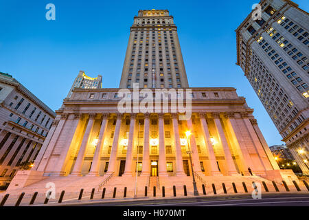 The public building of United States Courthouse located in the Civic Center neighborhood of Lower Manhattan in New York City Stock Photo