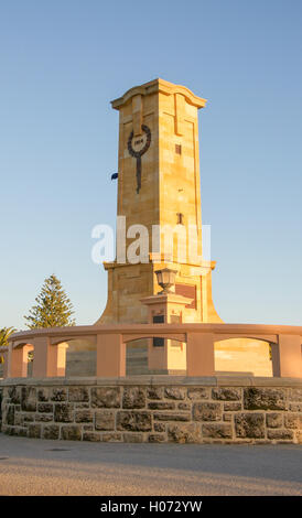 Fremantle War Memorial obelisk situated in Monument Hill under a blue sky in Fremantle, Western Australia. Stock Photo