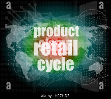 product retail cycle - digital touch screen interface Stock Photo