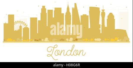 London City skyline golden silhouette. Vector illustration. Simple flat concept for tourism presentation, banner, placard or web Stock Vector