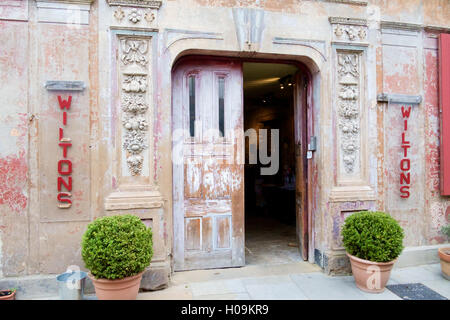 The main entrance door to Wilton's Music Hall in Graces Alley, Tower Hamlets, East London Stock Photo