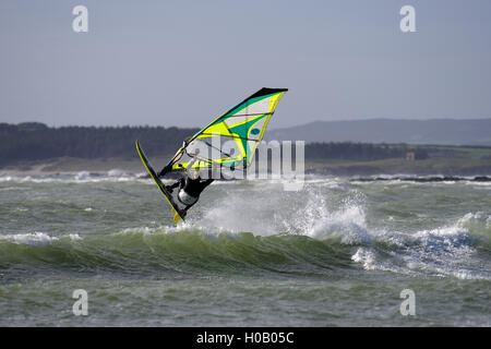 Windsurfing at Rhosneigr Beach, Anglesey, Stock Photo