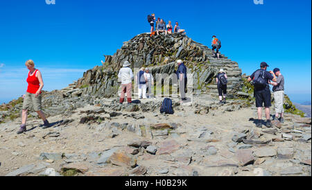 Panorama, Yr Wyddfa, Snowdon Mountain Summit Stock Photo