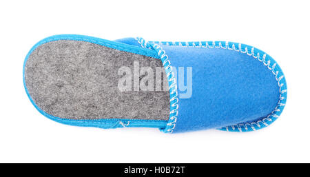 Pair of house slippers isolated over white background Stock Photo