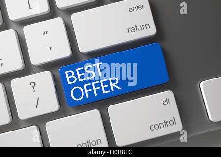 Best Offer CloseUp of Keyboard. 3D. Stock Photo