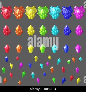 Set of magic crystals. Stock Vector