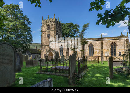 The Parish church of St Edmund Castleton Derbyshire. North West England. Stock Photo