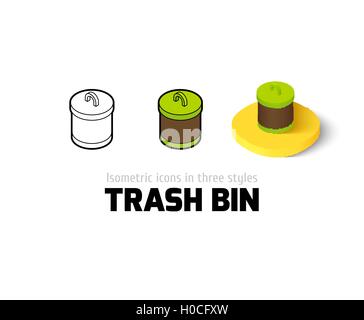 Trash bin icon in different style Stock Vector