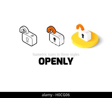 Open lock icon in different style Stock Vector