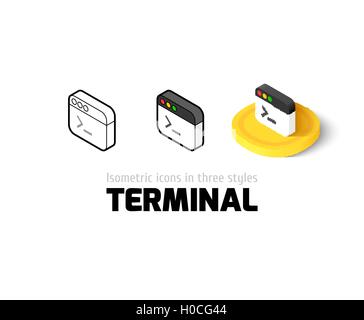 Terminal icon in different style Stock Vector
