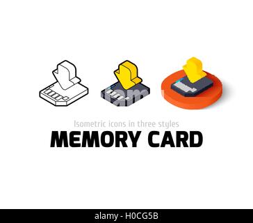 Memory card icon in different style Stock Vector