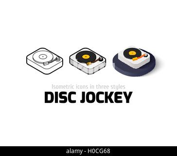 Disc Jockey icon in different style Stock Vector