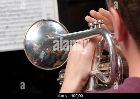 male trumpet player Stock Photo