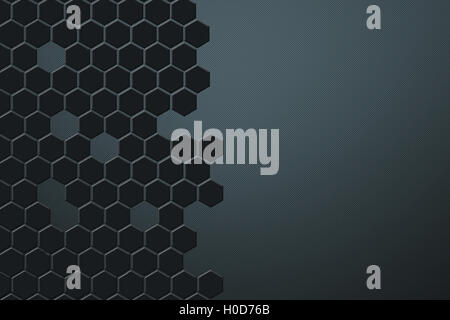 black hexagon and grey metallic  background and texture Stock Photo
