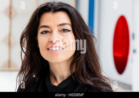 London, UK. 20 September 2016. Award-winning set designer Es Devlin  (pictured) opens her first solo installation, Mirror Maze. Mirror Maze will  be exhibited for five days at Copeland Park in Peckham from