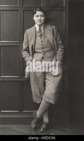 Portrait of woman dressed in men's clothing, 1920s Stock Photo