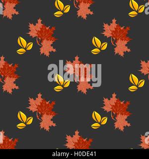Seamless maple leafs pattern Stock Vector