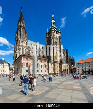 Prague Cathedral. St Vitus Cathedral from the Third Courtyard in Prague Castle, Prague, Czech Republic Stock Photo