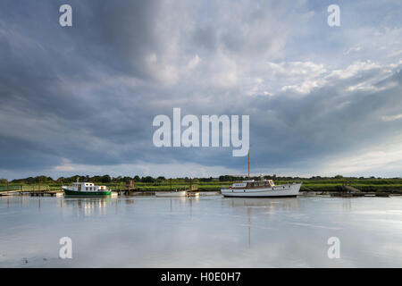 View from Southwold Harbour looking across the River Blyth to Walberswick. Suffolk, England, UK Stock Photo