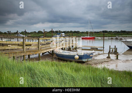 View from Southwold Harbour looking across the River Blyth to Walberswick. Suffolk, England, UK Stock Photo