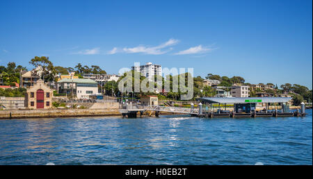 Australia, New South Wales, Sydney, Sydney Harbour, Inner West suburb of Balmain East, view of the Balmain East ferry wharf Stock Photo