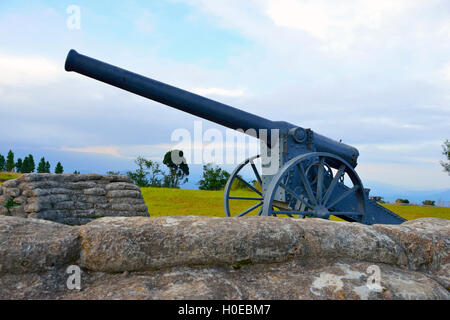 Long Tom Monument,a French field gun commemorating the last use of the Boer 155 mm Creusot Long Tom guns during the 2nd Boer War, South Africa Stock Photo