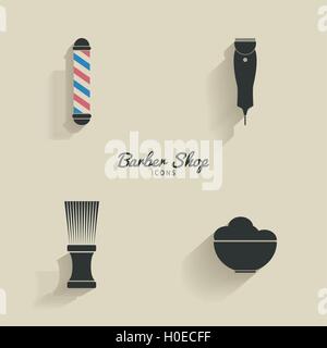 Abstract barber objects Stock Vector