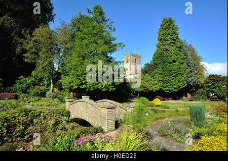 Coronation gardens with St. Helens Church in the background Stock Photo
