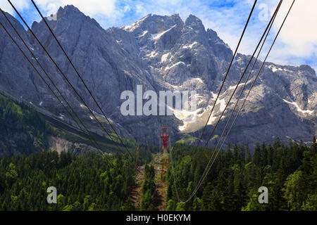 Summit of Zugspitze Mountain, the highest in Germany. Stock Photo