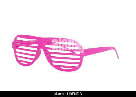 pink 80's slot glasses isolated on white background side view Stock Photo