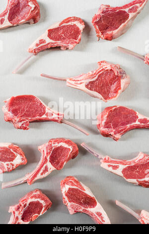 Uncooked lamb chops Stock Photo