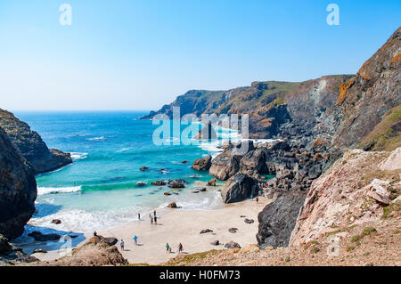 Kynance cove on the Lizard peninsular in Cornwall, England, UK Stock Photo