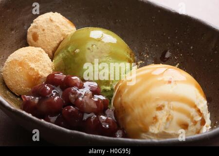 Kyoto style of ice cream with black bean in big stew Stock Photo