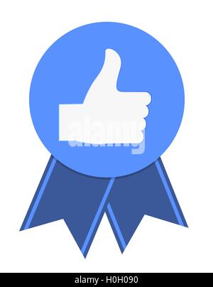 Thump Up Vector Sign Label. Vector Illustration Stock Vector