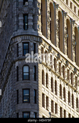 Dramatic Angled Front Facade of Flatiron Building in Manhattan, New York City, NY, USA