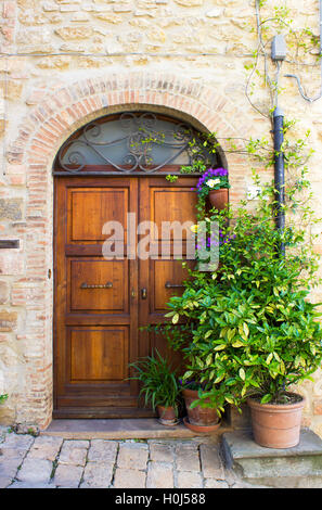 lovely tuscan doors, Volterra, Italy Stock Photo