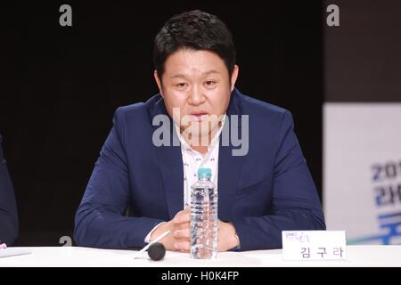 Seoul, Korea. 21st Sep, 2016. EXIDHaNi, Lena Park and Baek Ji Young etc. attend the press conference of 2016 DMC Festival' in Seoul, Korea on 21th September, 2016.(China and Korea Rights Out) © TopPhoto/Alamy Live News Stock Photo