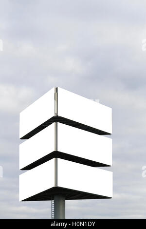 Mock up. Outdoor advertising, blank billboard outdoors, public information board on city road Stock Photo