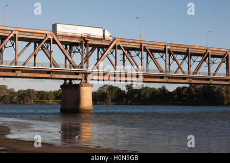 Grafton Bridge is a bascule bridge which spans the Clarence River in Grafton in New South Wales, Australia. Stock Photo