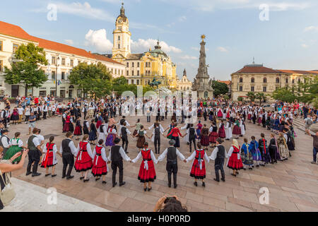 International folk dance festival (Delikapu Folk Dance Festival) ,city Pecs of Hungary, 16.august 2016 Stock Photo