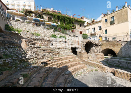 The ancient  Roman Odeon theatre in Taormina, Sicily, Italy, Europe Stock Photo