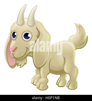 Cartoon cute goat farm animal character Stock Photo