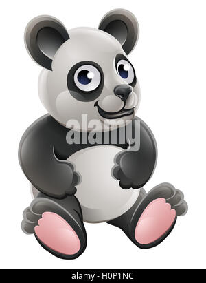 A cartoon cute panda bear animal character Stock Photo