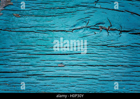 Image of blue wood background with cracked paint. Stock Photo