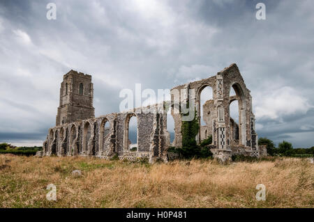 Storm over covehithe church ruins Stock Photo