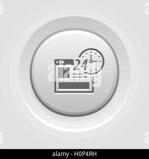 Online Shopping Icon. Grey Button Design Stock Vector