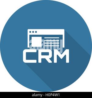 Shop CRM System Icon. Flat Design. Stock Vector