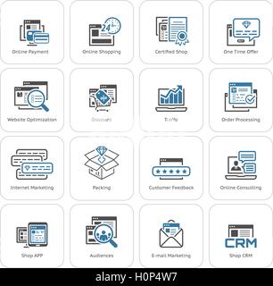 Shopping and Marketing Icons Set. Stock Vector