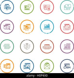 Shopping and Marketing Icons Set. Stock Vector